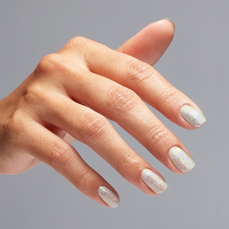 OPI Nail Lacquer I Cancer-tainly Shine | Opaque Bright Silver Holographic Chip Resistant Nail Polish | Big Zodiac Energy Collection