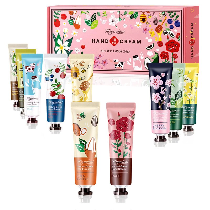 10 Pack Hand Cream Gift Set,Mothers Day Gifts,Moisturizing Hand Lotion Travel Size for Dry Hands,Birthday Gifts for Women&Teen Girls,Teacher Appreciation Gifts,Nurses Week Gifts, Mini Bulk Gifts