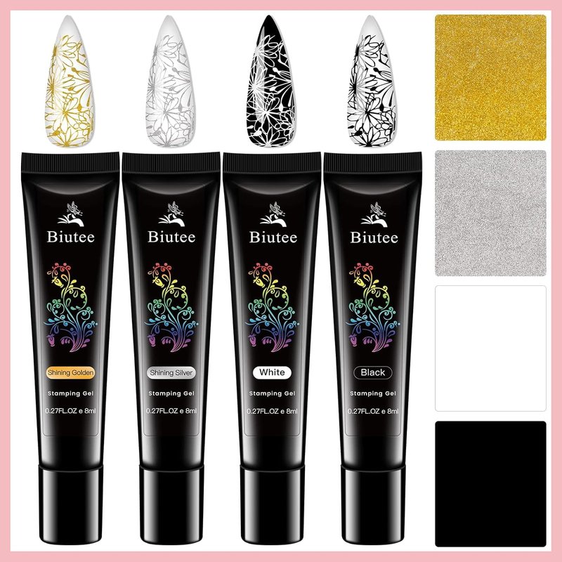 SEISSO Stamping Nail Polish Gels - 12 Colors UV Soak Off Gel for DIY Nail Art | 0.25 Fl Oz
