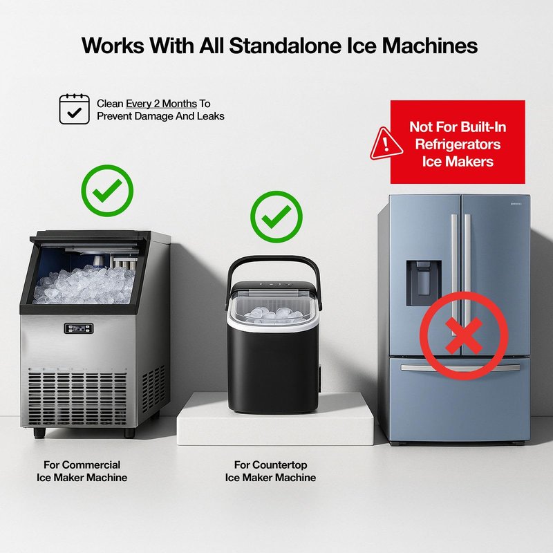 Ice Machine Cleaner and Descaler 32 oz | Ice Maker Cleaner for All Brands; Opal, Scotsman, Manitowoc, Affresh, etc. Countertop Icemaker Cleaners Solution | Icemaker Cleaners and Descaler 100% Active!