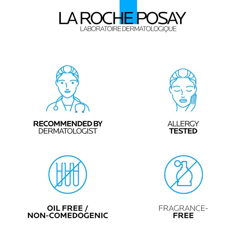 La Roche-Posay Effaclar Dual Acne Face Wash - 4% Benzoyl Peroxide & LHA Exfoliant, 6.76 Fl Oz
