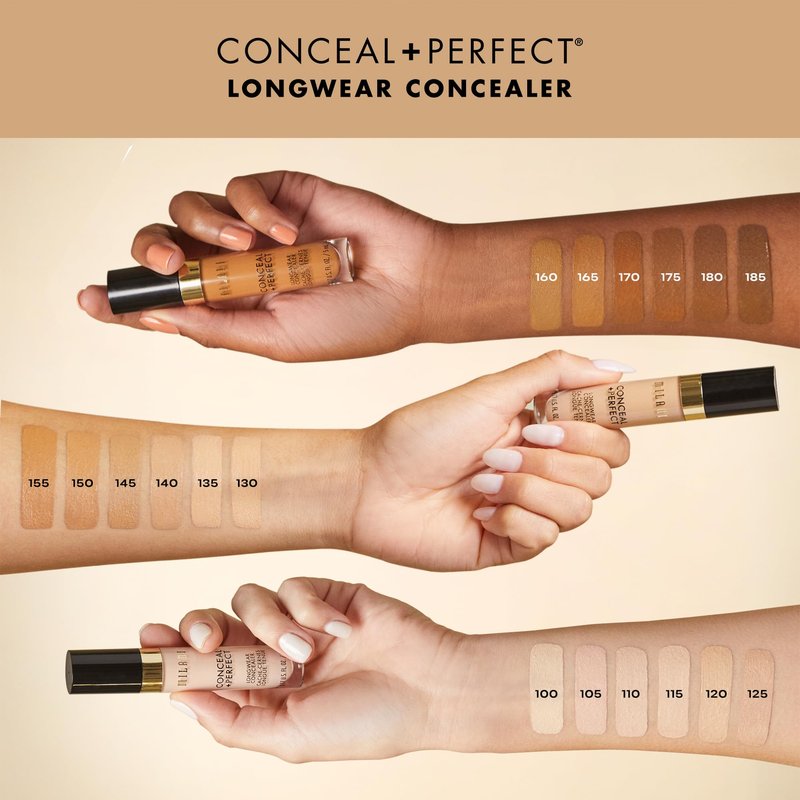 Milani Conceal + Perfect Longwear Concealer - Light Natural (0.17 Fl. Oz.) Vegan, Cruelty-Free Liquid Concealer - Cover Dark Circles, Blemishes & Skin Imperfections for Long-Lasting Wear
