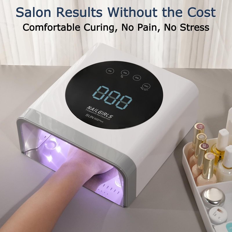 NAILGIRLS 150W UV Nail Lamp, Fast Curing UV Light for Gel Nails Salon Results at Home, 36 LED, No Heat Spikes, 4 Timers, Large Space for Beginners DIY Nails & Professionals, Auto Sensor, LCD Display