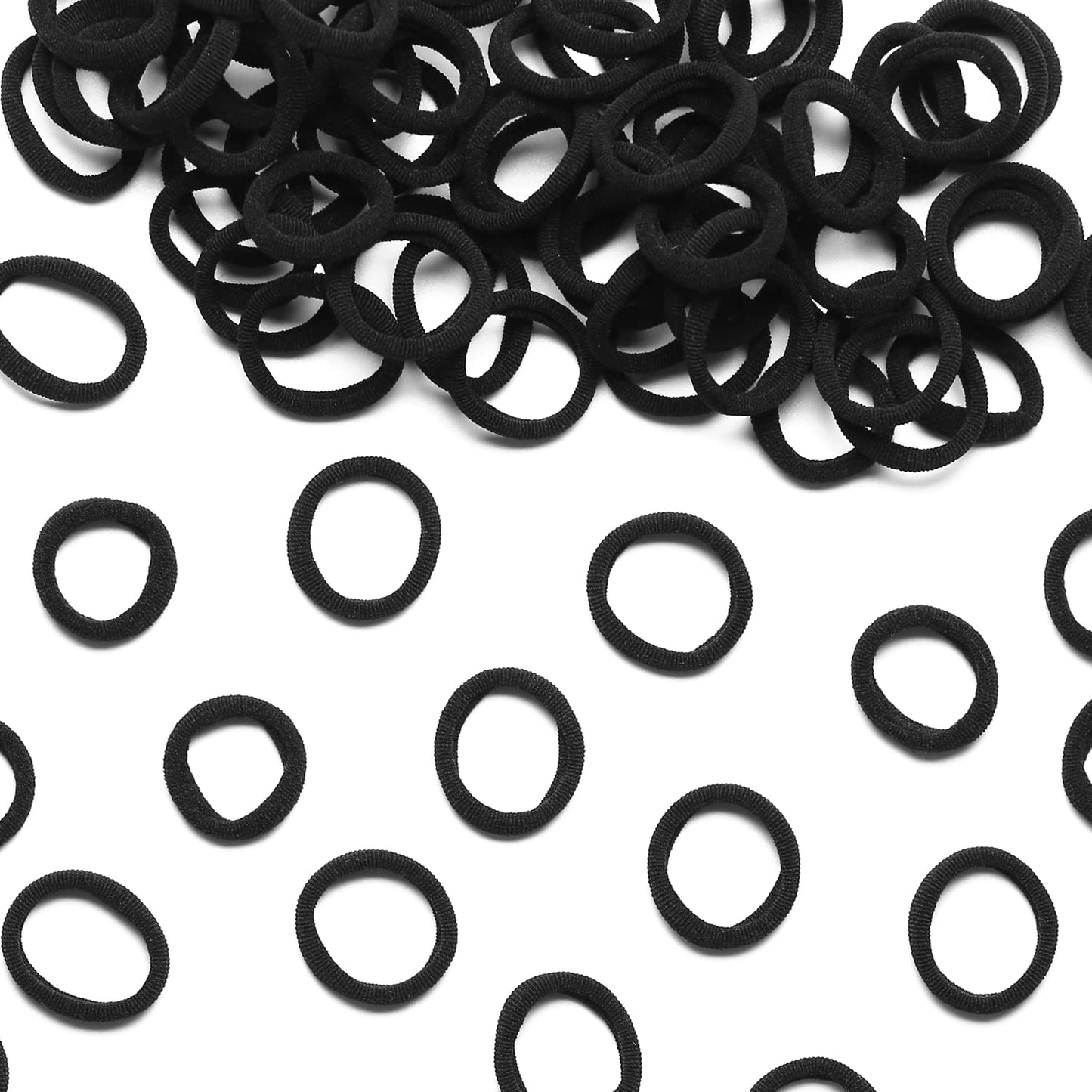 WANBY Hair Ties Mini Seamless Black Hair Bands Soft Elastics Ponytail Holders Hair Ties for Girls Toddler