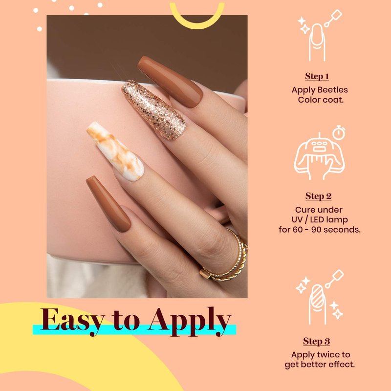 Beetles Brown Gel Nail Polish, 1Pcs 15ml Brown Winter Color Gel Polish Soak Off Nail Art Manicure Salon DIY Uv Lamp Nail Design Decoration at Home