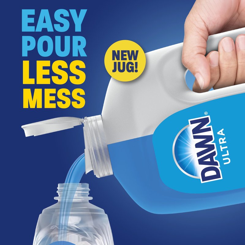 Dawn Ultra Original Dish Soap Refill Jug, Large Size Original Blue Liquid Dishwashing Detergent, Powerful Dawn Dish Soap for Grease, 51.5 oz
