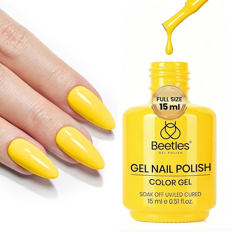 Beetles Yellow Gel Nail Polish - Mango Gelato | 15ML Long-Lasting Soak Off UV LED Summer Nail Art