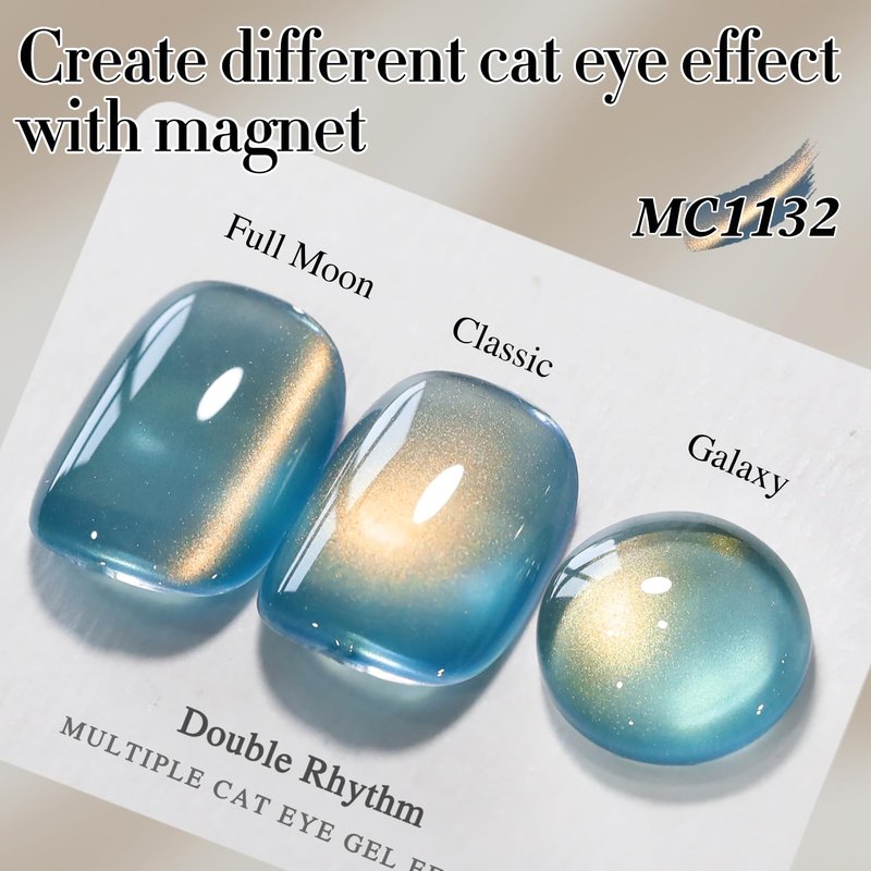 Skiennix Cat Eye Gel Polish - 15ML Ice Glass with Holographic Glitter | Translucent Sky Teal Color