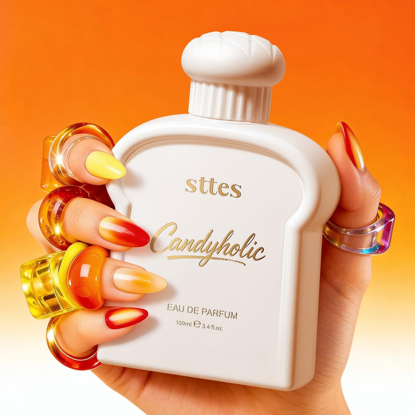 Sttes Candyholic Eau de Parfum for Women 3.4 Fl Oz / 100ml – Sweet Candy Perfume with Cotton Candy, Butterscotch & Vanilla, Candyholic Gourmand Fragrance, Long Lasting Women's Perfume Gift