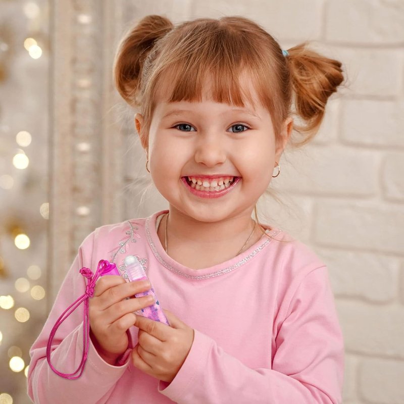 Skiennix 12pc Fruit Flavored Lip Gloss Necklace Set - Non-Toxic Wearable Gloss | Perfect Party Favors for Kids & Teens