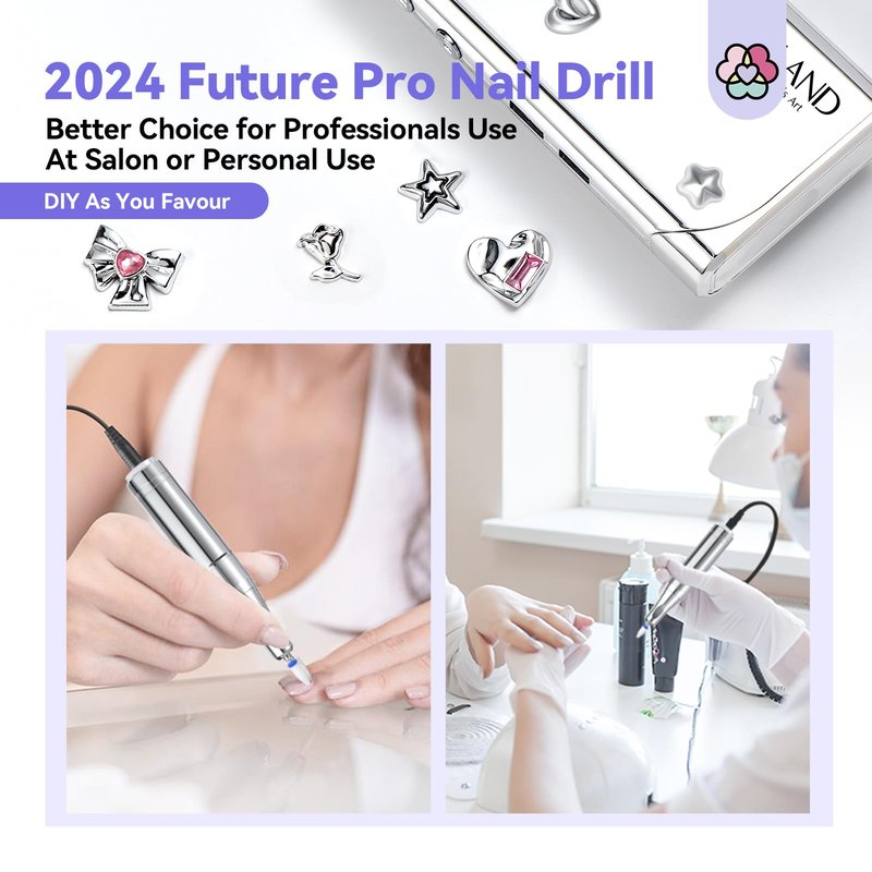 SAVILAND Professional Electric Nail Drill : 40000RPM Portable Nail Drill Kit E File with Drill Bits Rechargeable 6000mAh for Acrylic Gel Nails for Salon Home, Y2K