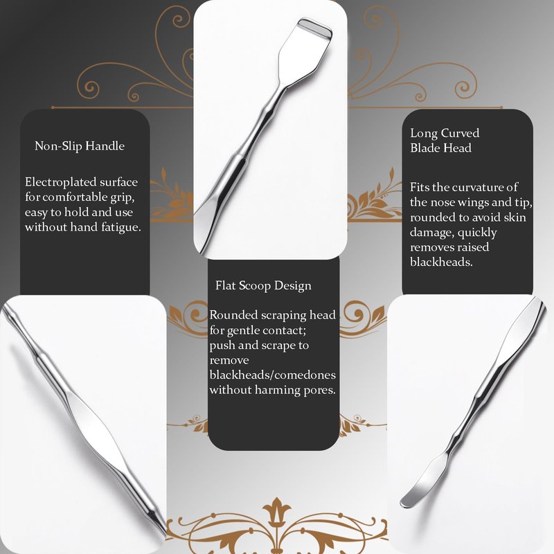 10PCS Blackhead Remover Pimple Popper Tool Kit, Professional Stainless Steel Extractor Removal Tools for Comedone, Acne, and Pimple