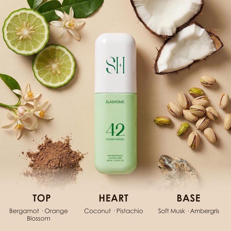Hair Perfume for Women - Coconut Pistachio Scented, Alcohol-Free Moisturizing Mist | 100ml / 3.38 fl oz