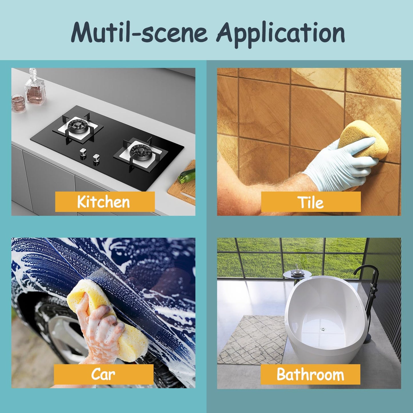 2-Pack Extra Large Cleaning Sponges (7.5" x 5.5" x 1.9") – Heavy Duty Grouting, Car Wash & Multi-Surface Sponge – Non-Scratch PU Foam for Tile, Dishes, Cars & Crafts Super Absorbent
