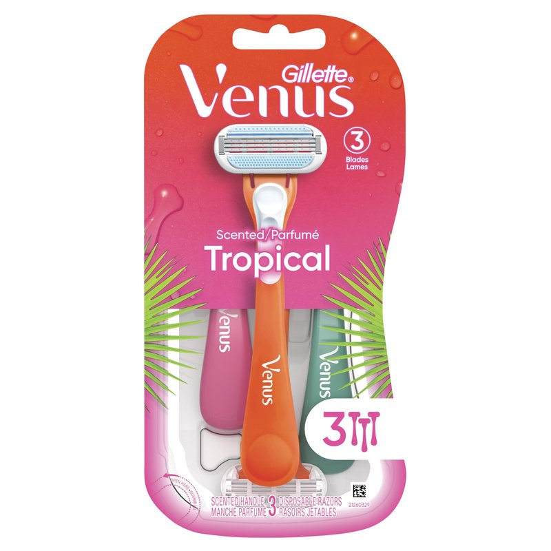 Gillette Venus Tropical Women's Disposable Razor, 3 Count
