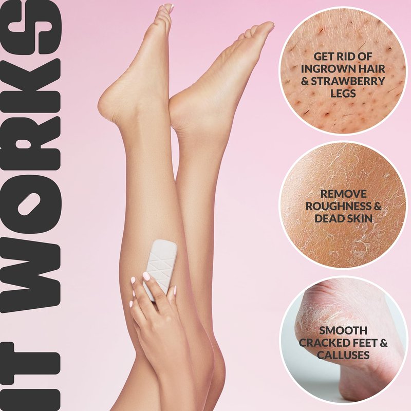 GET EVEN LEG SCRUB: Stone Body Scrub & Leg Exfoliator for Ingrown Hair, Strawberry Legs - Exfoliating Stone for Body, KP Bump, Dead Skin Remover - Stone Body Scrubber for Dry Skin, Feet, Heels