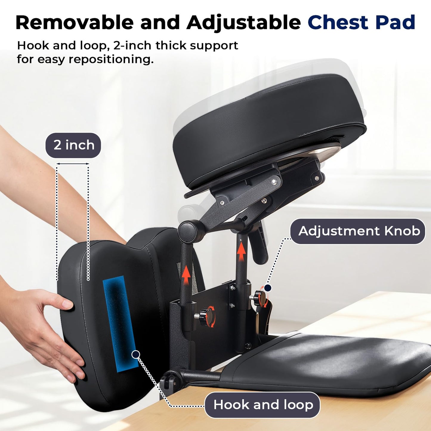 Udefineit 3 in 1 Multifunctional Portable Face Down Cradle Massage Kit for Desktop, Massage Bed & Home Mattress, Deluxe Adjustable Headrest Face Pillow Bracket for Office Sleeping Nap Rest