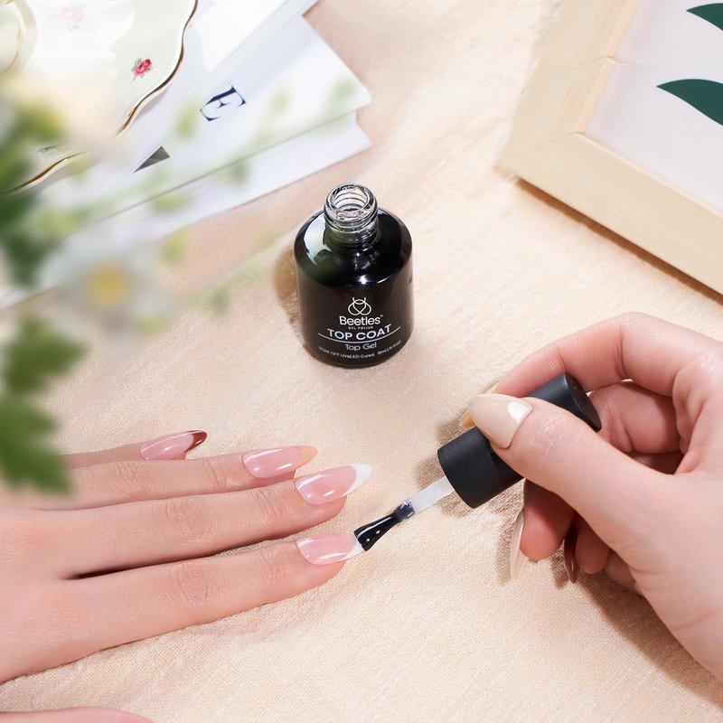 Beetles Gel Polish | No Wipe Clear Top Coat - Long-Lasting Shine Finish, 15ml Soak Off Gel for Summer Nails