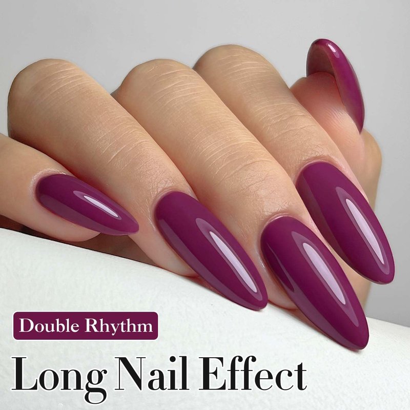 Double Rhythm Gel Polish - Pure Sheer Soak Off Nail Polish for DIY Manicure | 0.5oz (Purple-A1009)
