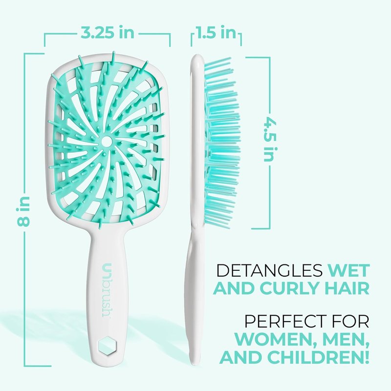FHI Heat UNbrush Plus - Gentle Curly Hair Detangling Brush for Wet/Dry Hair | 84 UltraFlex Bristles, Lightweight Design