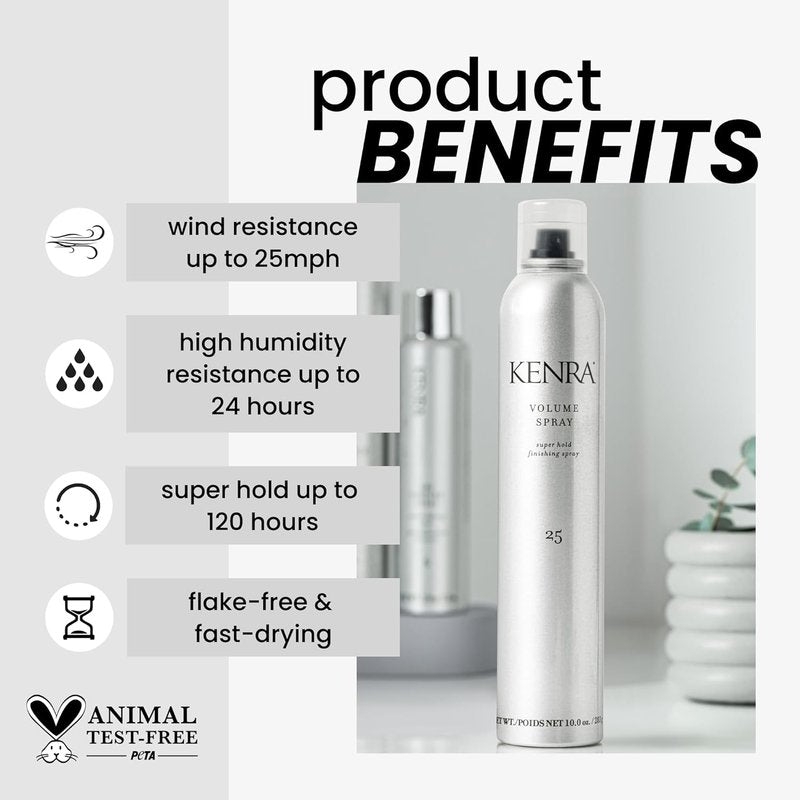 Kenra Professional Volume Spray 25 - Super Hold Finishing Hairspray | Flake-Free & Fast-Drying | All Hair Types