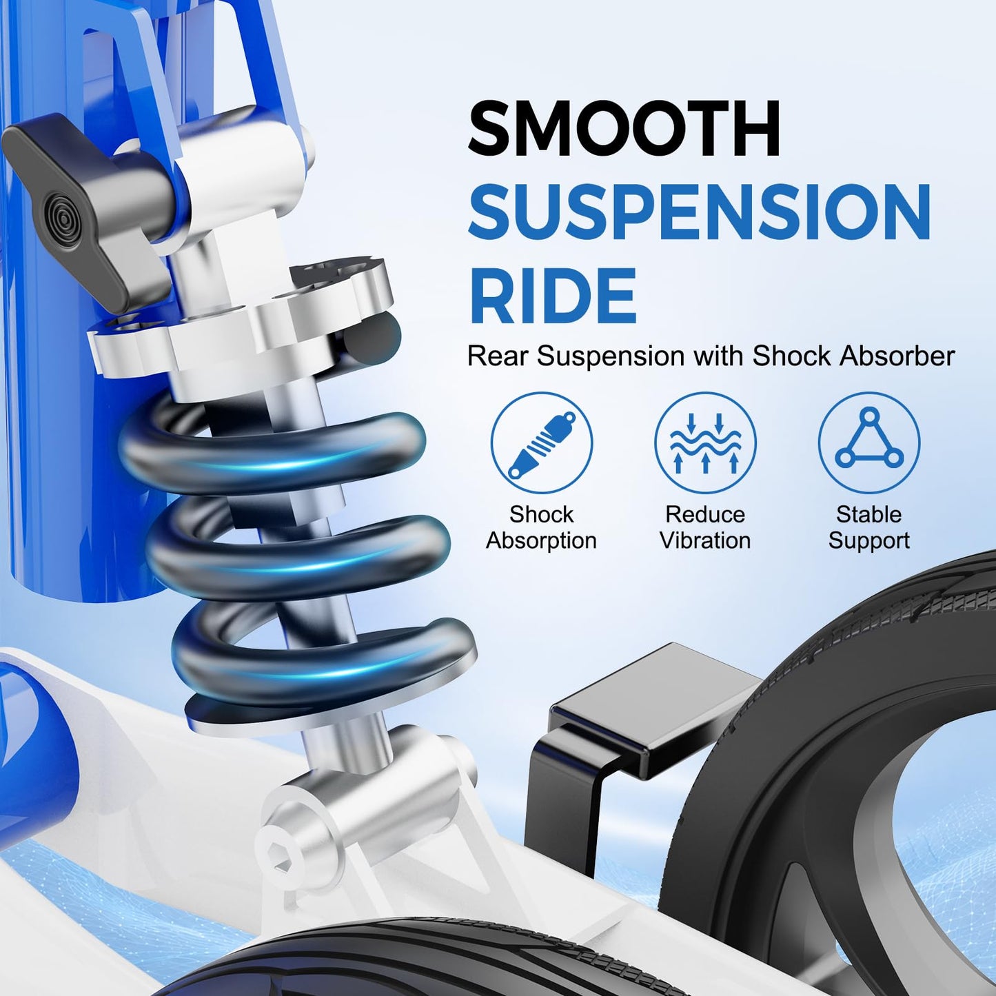 BlessReach Steerable Knee Scooter Deluxe Medical Scooter for Foot Injuries Compact Crutches, with Dual Rear on-Wheel Brake and Shock Absorption Under The Knee pad（Blue）