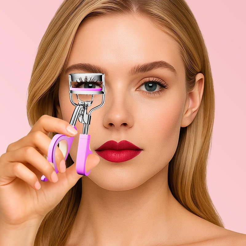 Eyelash Curler - Painless Perfect Curl with 6 Replacement Pads | Silver, Purple, Pink Options for Beauty Enthusiasts