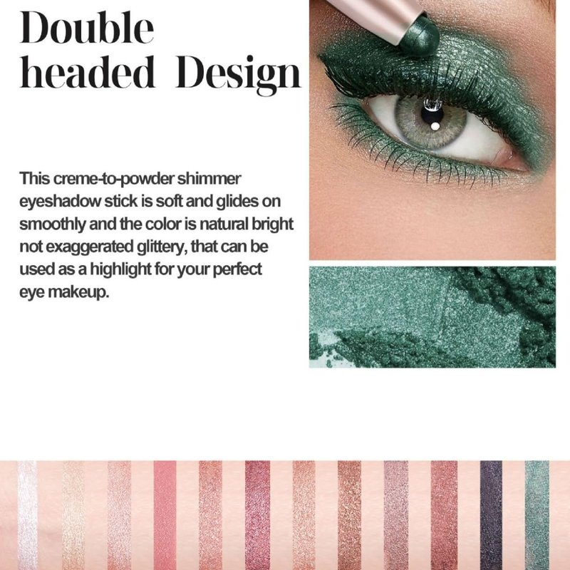 ONarisae Eyeshadow Sticks Long-Lasting Cream Shimmer Finish Easy Apply with Built-in Smudger Blendable Light Brown