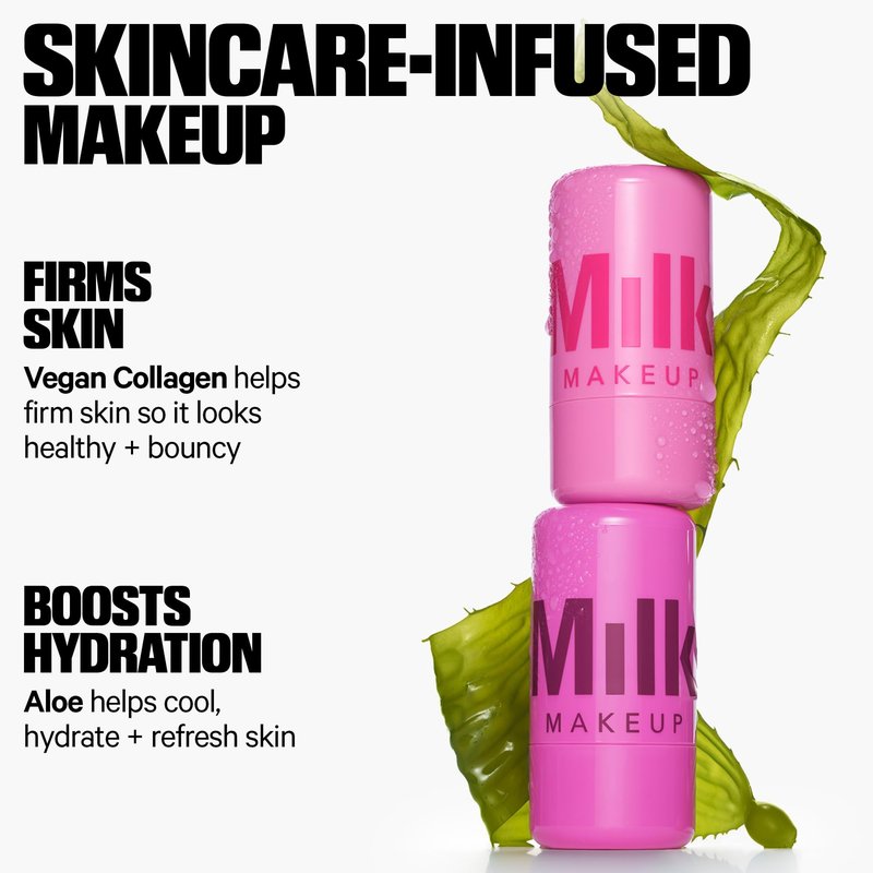 Milk Makeup Cooling Water Jelly Tint – Long-Lasting Sheer Lip + Cheek Stain with Firming Vegan Collagen + Hydrating Aloe – Transfer Proof, Buildable Lip Tint + Blush – Spritz (Coral), 0.17 oz
