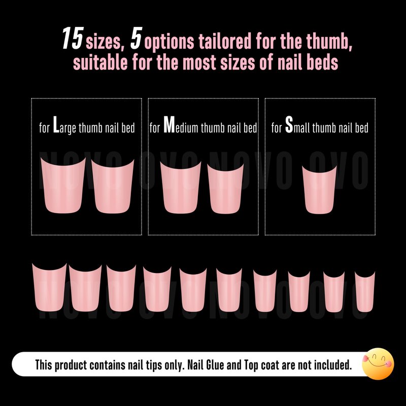 NOVO OVO Pure Stiletto Nail Tips, Press On Nails Medium Long Pure Color, Extra Thick Pointed Soft Gel Fake Nails for Salon DIY