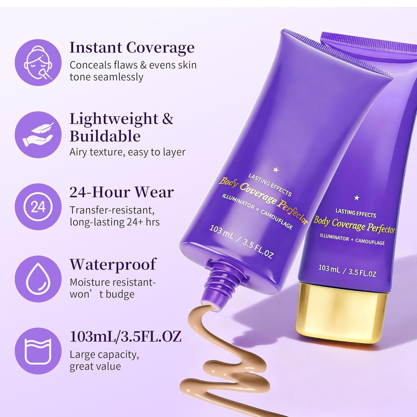 Skiennix Tattoo Cover Up Makeup - Waterproof Body Coverage Perfector for Scars & Bruises, 3.5oz Bronze Radiance