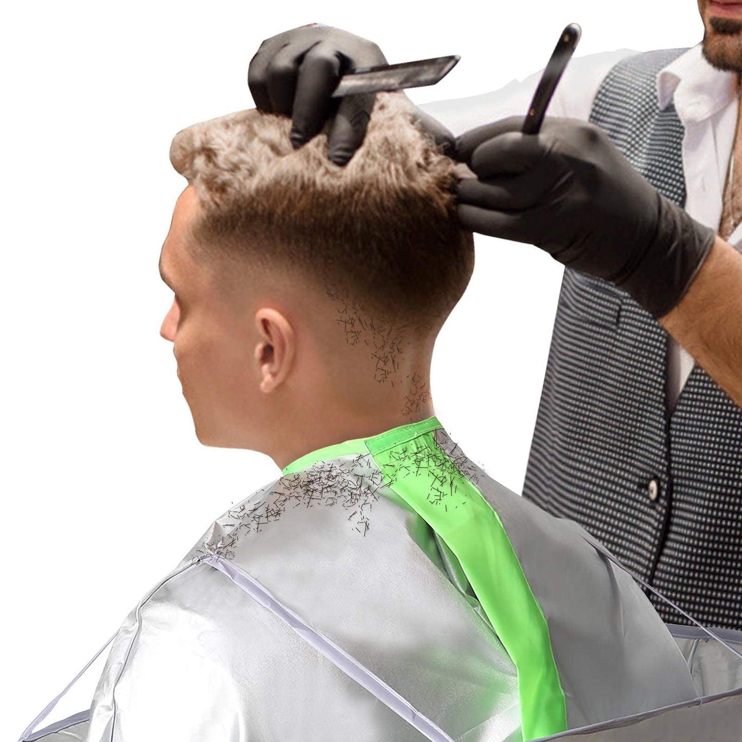 woniutch Hair Cutting Capes Umbrella for Adults, Barber Cape Cloak Cape for Home and Salon Use, Keep Hair Off Clothes and Floor