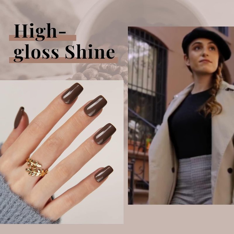 Beetles Brown Gel Nail Polish - 15ml Dark Brown Soak Off Gel for UV/LED Nail Art & Manicure Gifts