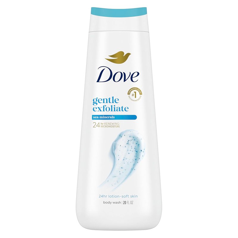 Dove Body Wash - Gentle Exfoliating Cleanser with Sea Minerals | 20 oz Moisturizing Formula for Soft Skin
