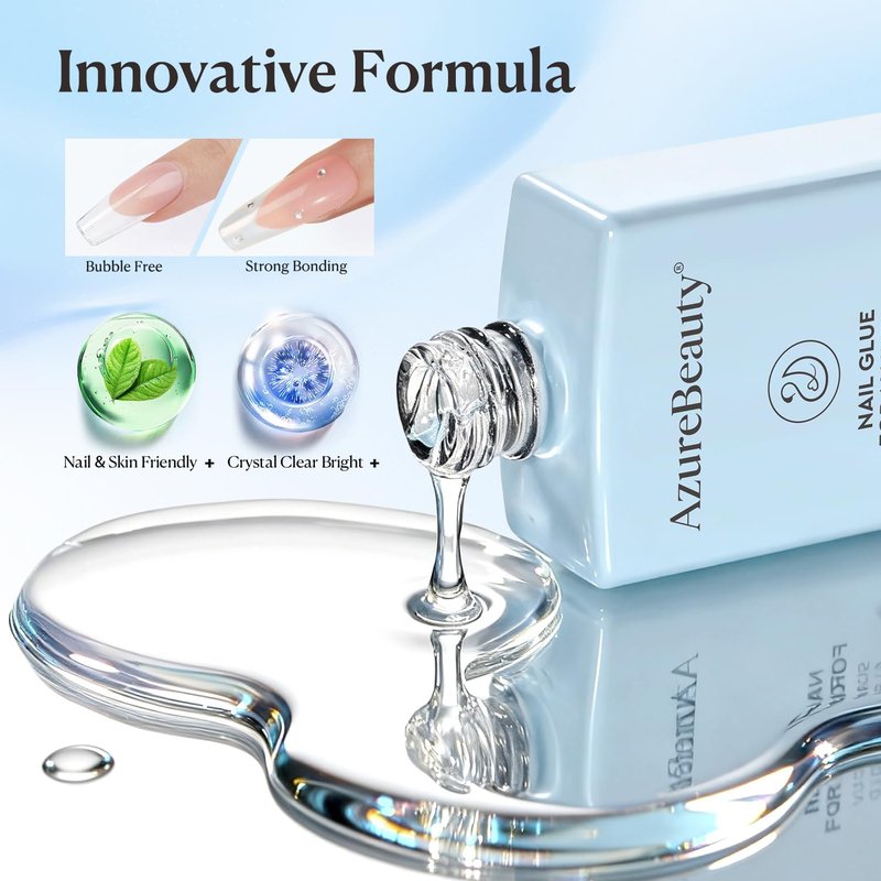 10-in-1 Gel Nail Glue for Acrylic Tips - Long-Lasting 15ml Base Coat for False Nails & Rhinestones | Easy Fast Extension