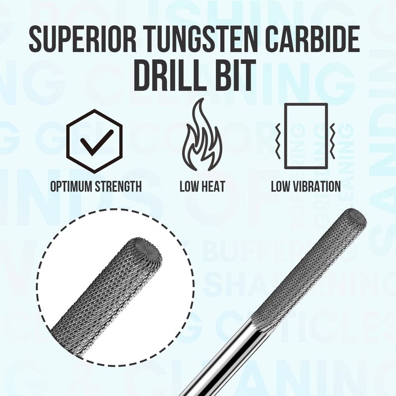 Makartt Cuticle Nail Drill Bit - Tungsten Carbide Safety Remover | 3/32'' for Electric Nail File - Silver, Fine