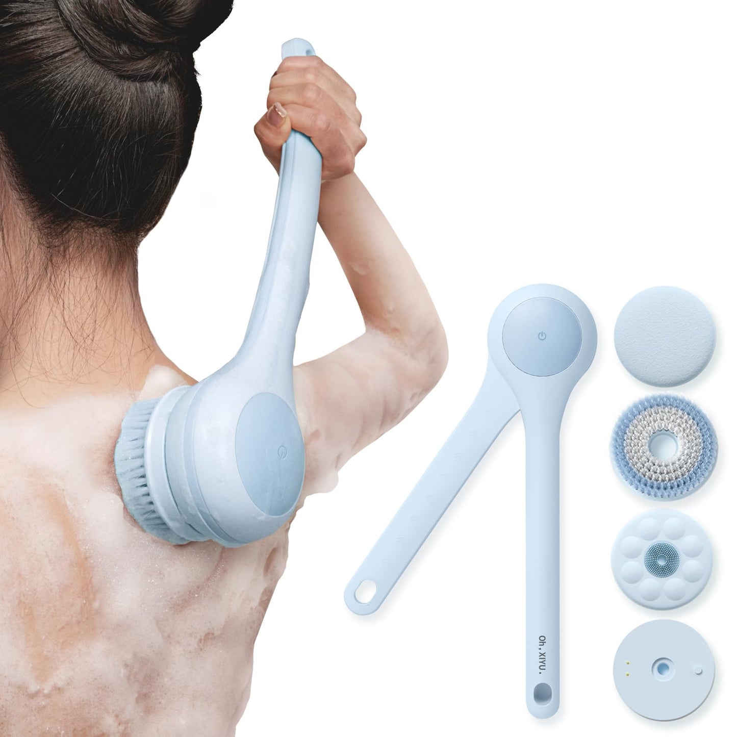 Oh,XIYU. Electric Body Brush Bath Brush Head - Armpit Brush Head, Sky Blue, Only Suitable for Oh,XIYU. XY1 Electric Bath Brush