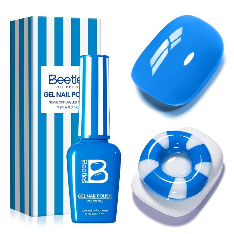Beetles Blue Gel Polish - Riviera Rush Navy Blue Nail Polish for Long-Lasting Summer Manicure | Soak Off UV LED Compatible