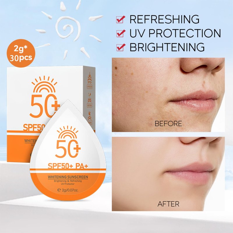 Mini Sunscreen Bulk, 30 Pcs SPF 50+ Mini Sunscreen Travel Size For Face & Body, Sunscreen Packets Party Favor, Bulk Sun screen, Waterproof & Non-Greasy, Perfect for Thank You Gifts & Beach Must Haves