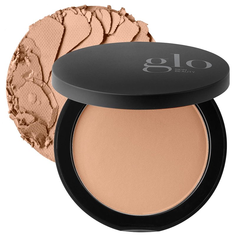 Glo Skin Beauty Pressed Base Powder Foundation, Natural Dark – Buildable Sheer to Full Coverage, Long Wear Face Powder Compact, Pressed Powder Makeup for Smooth, Semi-Matte Finish