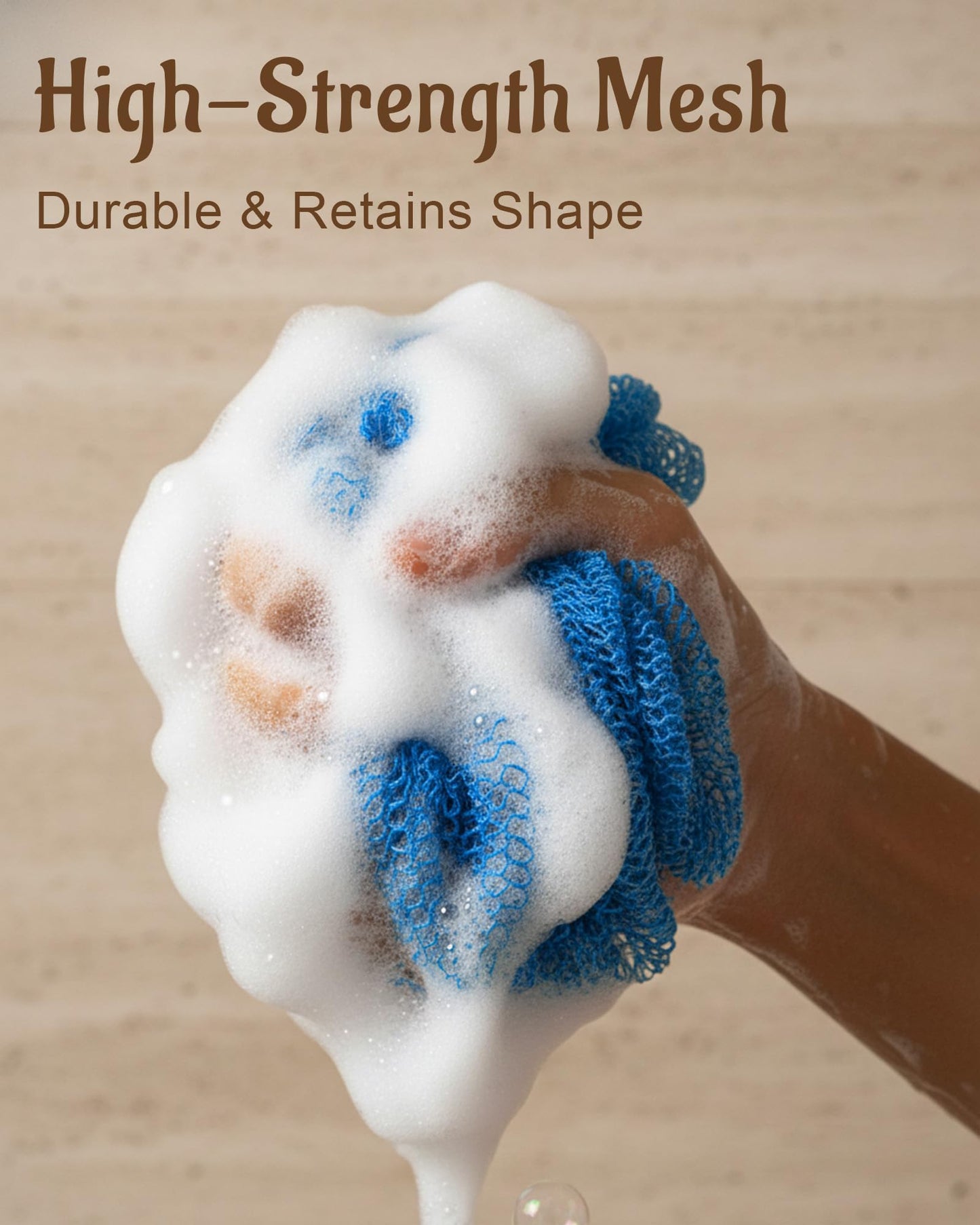 Yiclick African Net Sponge Authentic with Knots 2 Pack - Exfoliating Washcloth Towel, Back Scrubber for Shower Bath, Exfoliating Body Scrubber Exfoliator, African Rags Wash Cloth Loofah Lufa Sponge