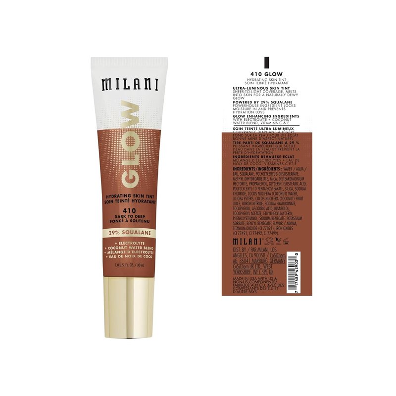 Milani Glow Hydrating Skin Tint - Lightweight Moisturizing Foundation for Radiant Skin