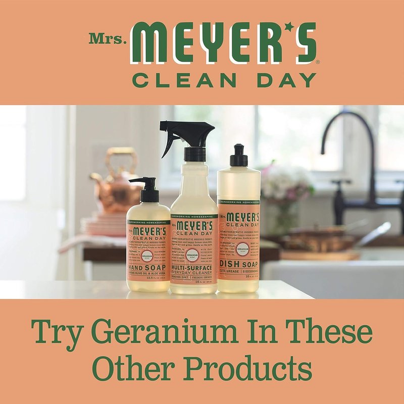 MRS. MEYER'S CLEAN DAY Hand Soap Refill, Made with Essential Oils, Geranium, 33 Fl. Oz - Pack Of 2
