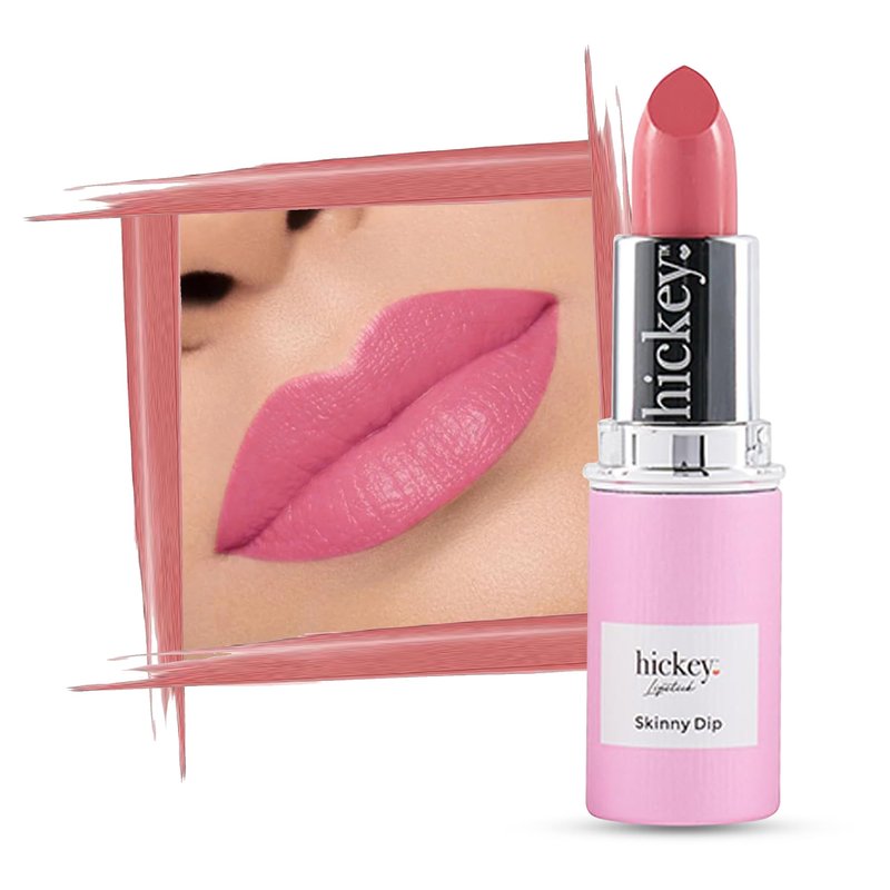 Hickey Lipstick Refill, Skinny Dip - Long Lasting Light Pink Lipstick - Hydrating Lip Color Infused with Nourishing Jojoba Oil for Women - Highly Pigmented, Vegan, Gluten-Free Formula