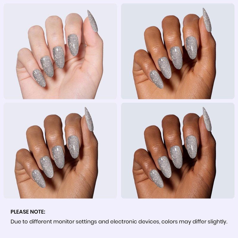 Beetles Silver Gel Nail Polish - Silver Party, 15ml Glitter Gel Polish, Soak Off UV LED Needed Nail Art Manicure Salon DIY Design at Home Summer Gifts for Woman