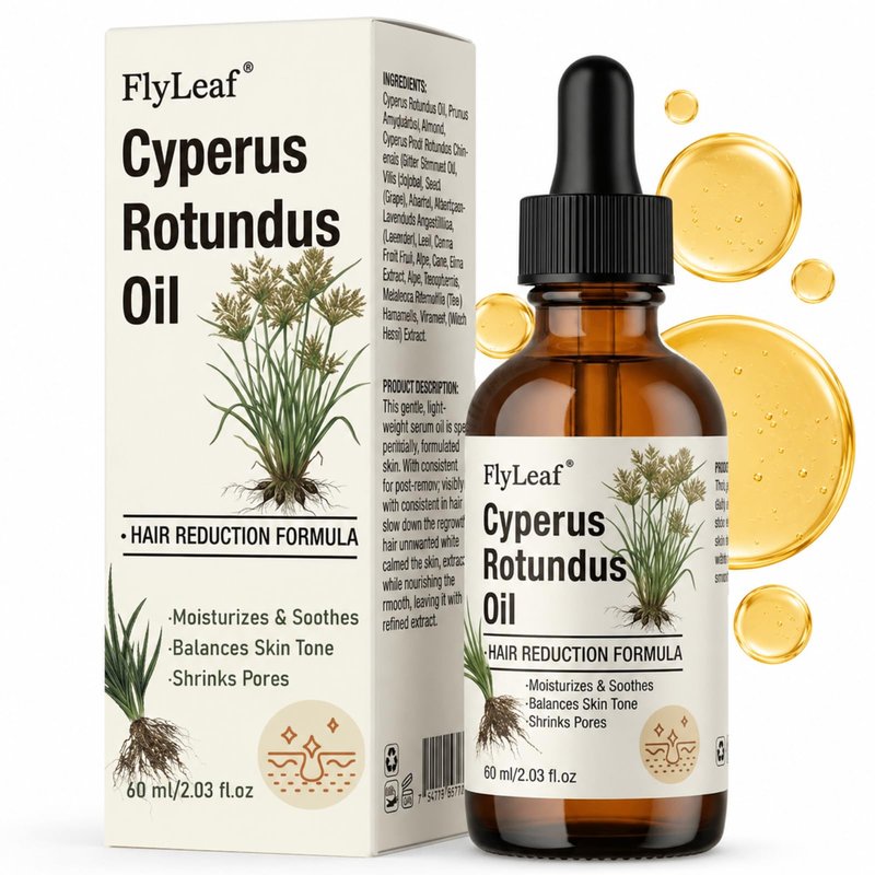 100% Pure Cyperus Rotundus Oil for Hair Removal - Natural Hair Growth Inhibitor & Reduction Oil - Topical Cyperus Oil for Face, Body, Underarms & Bikini Line - Vegan & Hexane-Free - 2oz (60ml)