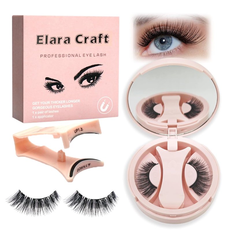 Skiennix Magnetic Eyelashes - No Glue Needed Soft Lashes Kit with Applicator | Reusable Natural Look