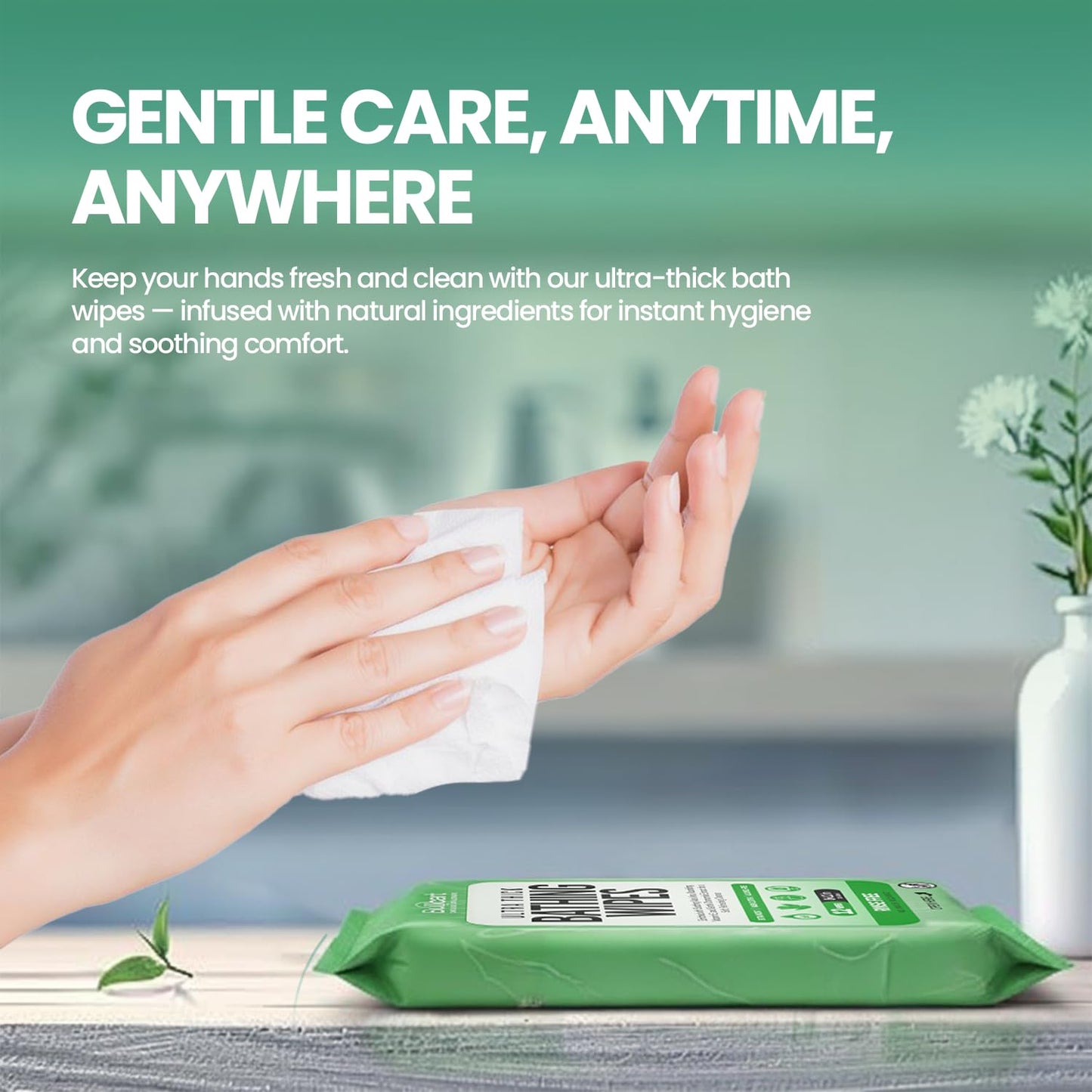 XL Bathing Wipes - Body Wipes for Adults Bathing No Rinse - 10 Pack, 120 Wipes - Disposable Cleansing Cloths for Women, Men & Elderly - W/Aloe - Shower Wipes - Camping & Travel Essentials