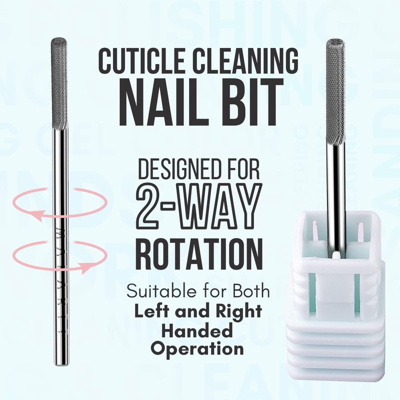 Makartt Cuticle Nail Drill Bit - Tungsten Carbide Safety Remover | 3/32'' for Electric Nail File - Silver, Fine
