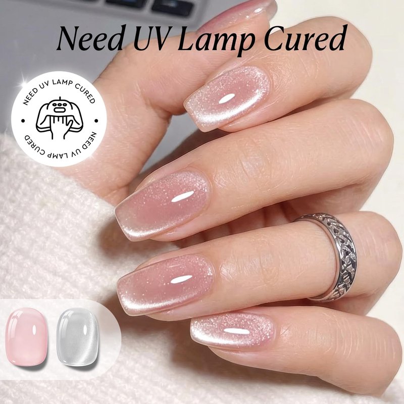 AZUREBEAUTY Translucent Silver Cat Eye Gel Nail Polish 18ML – Magnetic Moonlight Shimmer Soak Off UV/LED Gel Polish, Silver Reflective Color for Nail Art, DIY Manicure & Salon Use